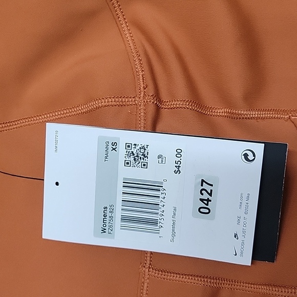 Women's High-Waisted Orange Shorts - Picture 2 of 9